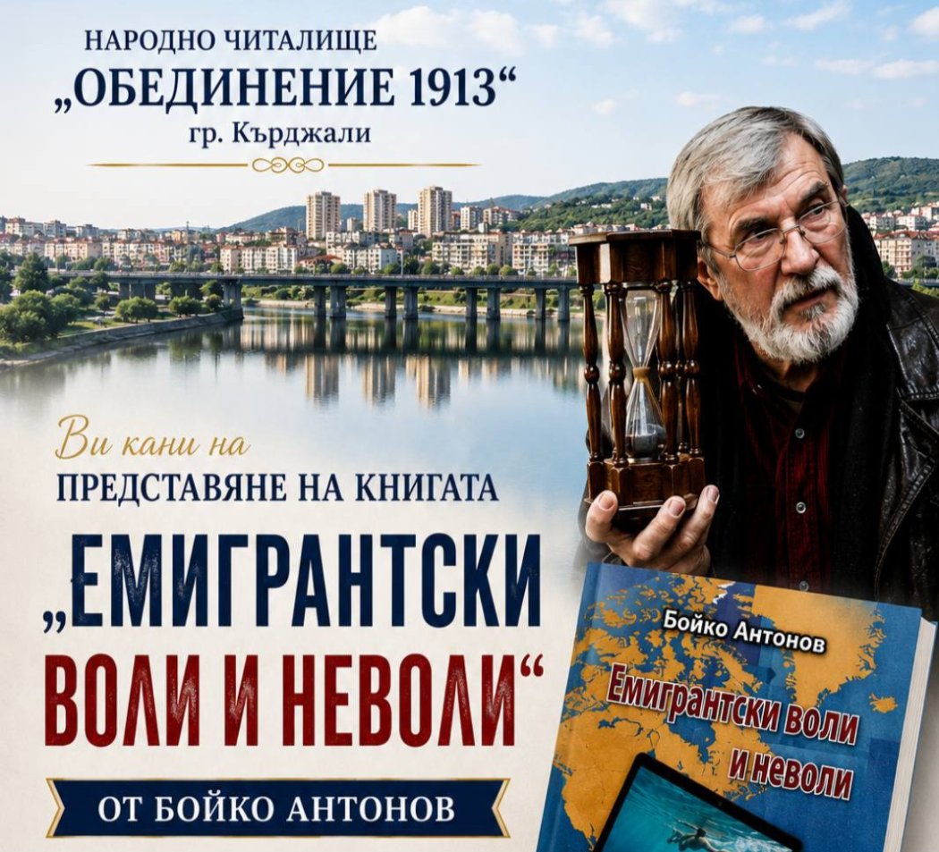 Бойко Антонов представя книгата си „Емигрантски воли и неволи“ в Кърджали