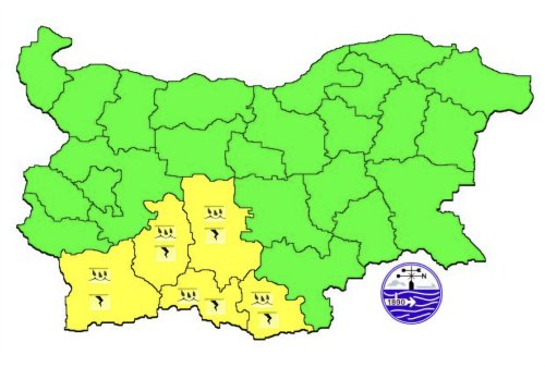 Жълт код в сряда: Дъжд до 35 литра на квадрат в региона