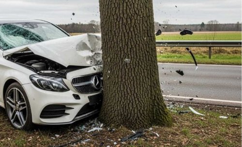 Кола излетя от пътя и се заби в дърво край Джебел: водачът е ранен