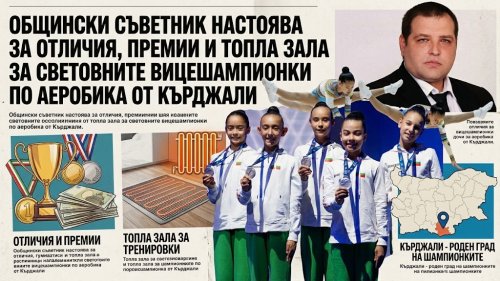 Общински съветник настоява за отличия, премии и топла зала за световните вицешампионки по аеробика от Кърджали