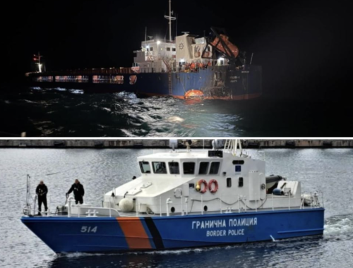 Гранична полиция показа първи кадри от драматичното спасяване на моряци след атаките с дронове